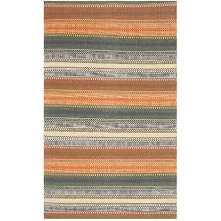 Safavieh Striped Kilim Flatweave Rectangle Rug- Gold - Grey- 8 x 10 ft. STK412A-8
